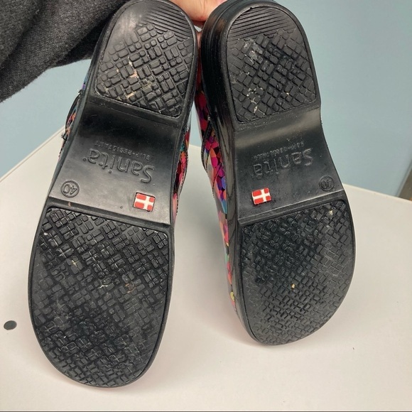 SANITA Sz 10 Scarlett Danish Design Clogs Colourful Pattern Sz 40 - Picture 4 of 9